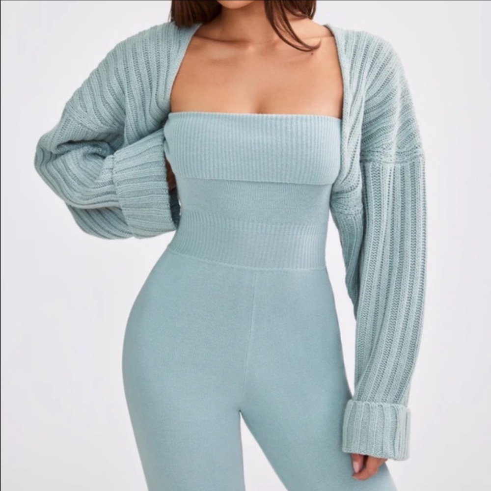 blue shrug sweater/bolero